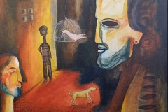 Titel - Life and Death. Midium - Acrelyc.on Board Canvas.Size - 30"x 22".Price Rs. 10,000/-